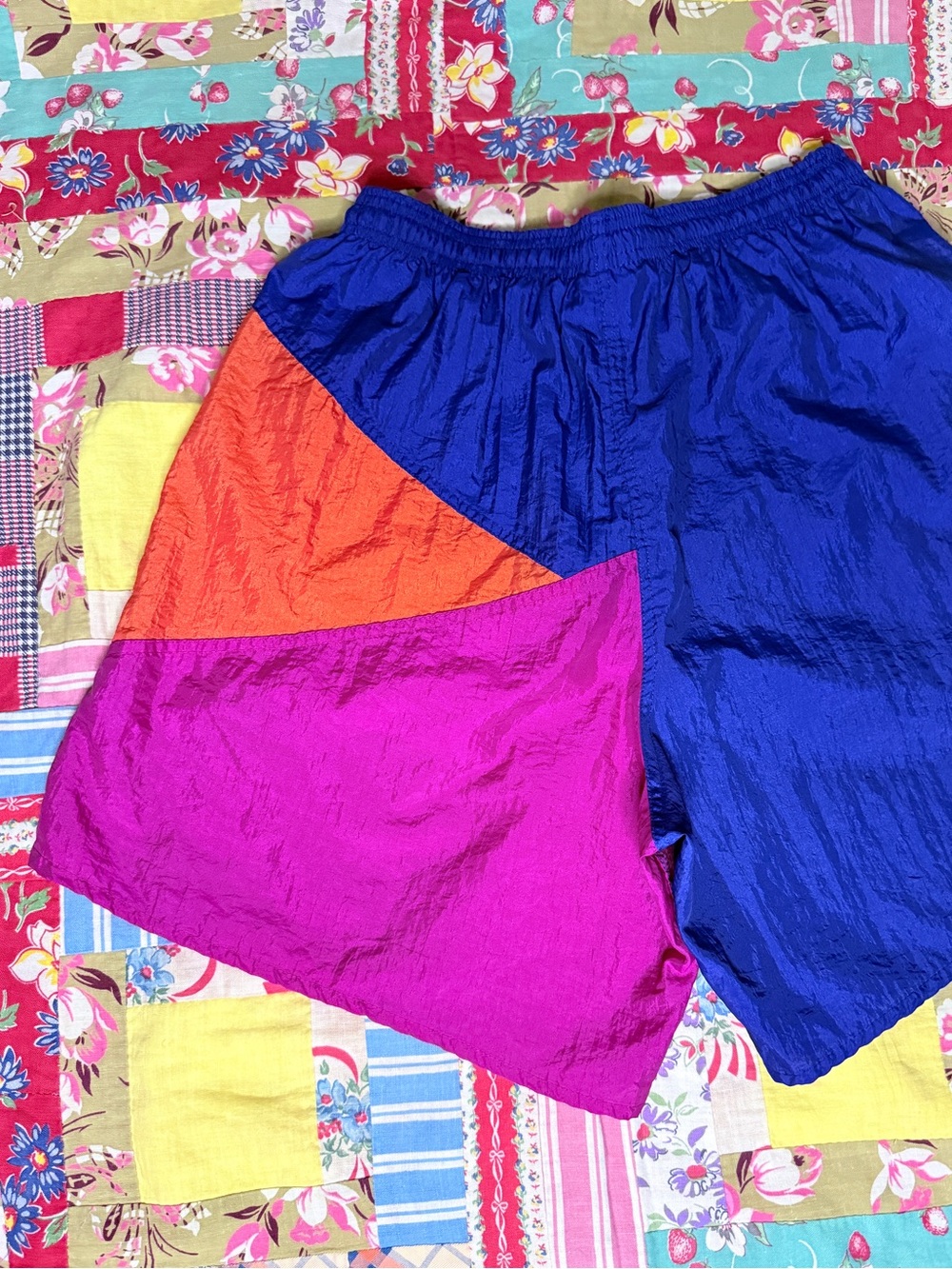 EUC Vintage 90s Umbro Soccer Shorts in Blue, Orange, Magenta - Size Medium - Picture 9 of 12